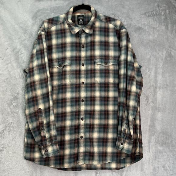 REDHEAD Men's Plaid Button Up Long Sleeve Flannel Shirt Size L Outdoor - Picture 1 of 10